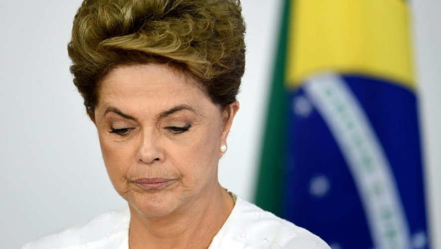 La présidente du Brésil Dilma Rousseff, le 15 avril 2016 à Brasilia