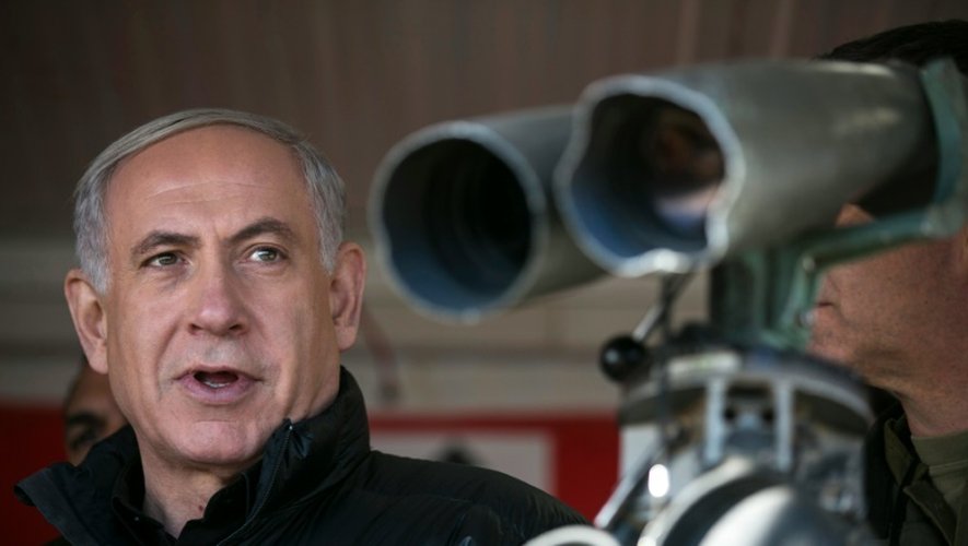 Le Premier ministre israélien Benjamin Netanyahu lors d'une visite sur le plateau du Golan, le 4 février 2015