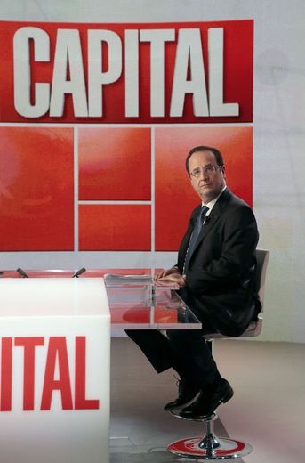 François Hollande sur le plateau de Capital, une émission de M6, le 16 juin 2013 à Neuilly-sur-Seine