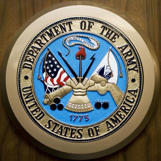Le logo du département de l'armée des Etats-Unis au Pentagone à Washington le 24 février 2009