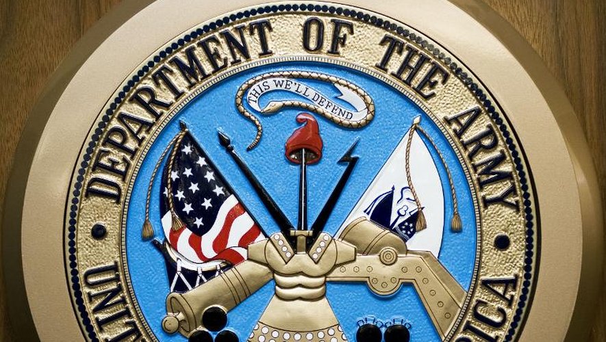Le logo du département de l'armée des Etats-Unis au Pentagone à Washington le 24 février 2009