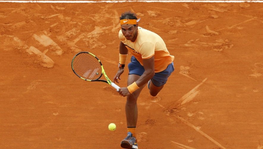 Rafael Nadal lors de la finale du tournoi de Monte-Carlo face à Gaël Monfils, le 17 avril 2016  à Monaco