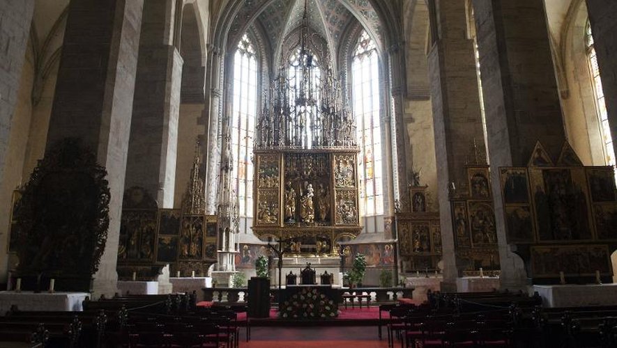 Le maître-autel de l'église Saint-Jacques, à Levoca dans le nord de la Slovaquie, le 25 mai 2015