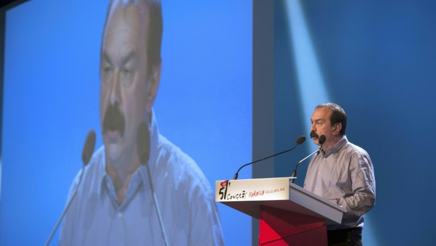 Le secrétaire général de la CGT, Philippe Marinez, lors du congrès de son syndicat à Marseille, le 18 avril 2016