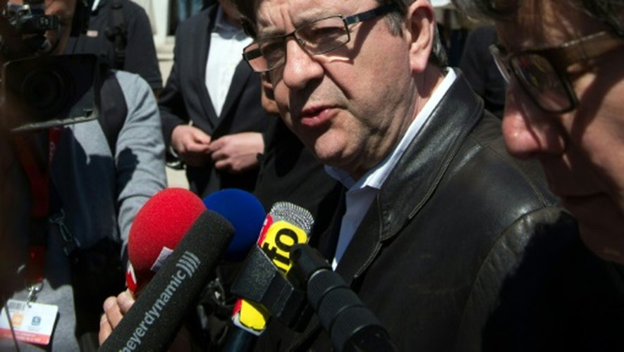 Le dirigeant du Parti de gauche (PG) et candidat à l'Elysée en 2017, Jena-Luc Mélenchon lors du 51e congrès de la CGT à Marseille, le 18 avril 2016