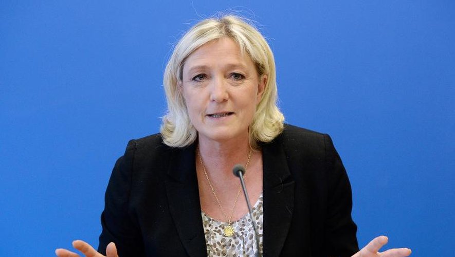 La présidente du Front National, Marine Le Pen, le 25 mars 2014 à Nanterre près de Paris