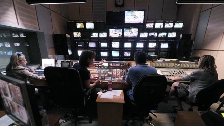 La régie de la radio-télévision ERT, le 14 juin 2013
