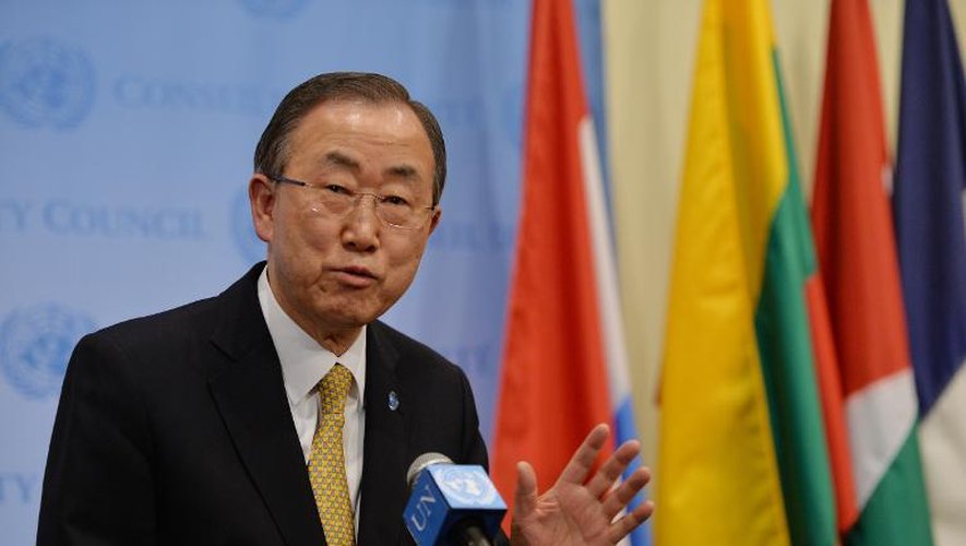 Ban Ki-Moon le 28 mars 2014 au siège de l'Onu à New York