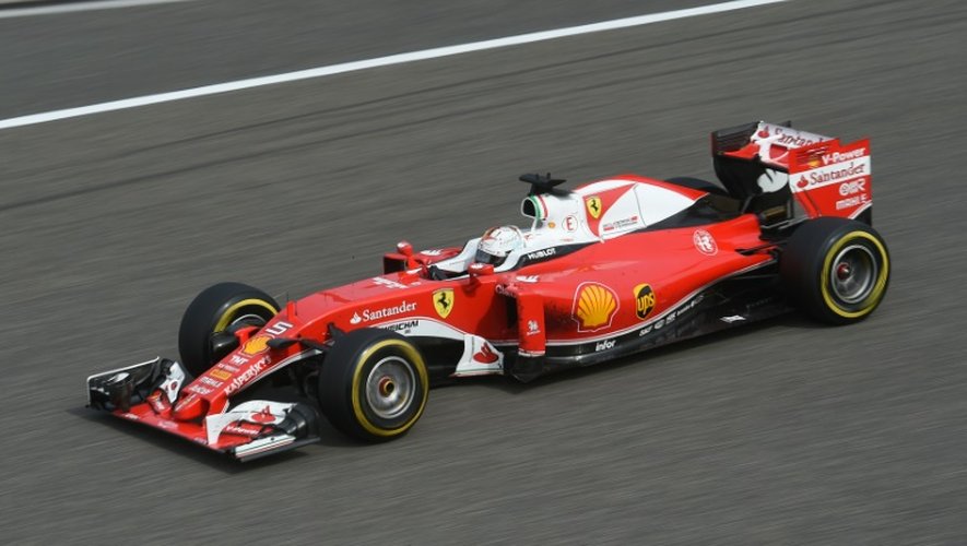 Sebastian Vettel, pilote de Ferrari, le 17 avril 2016 lors du GP de China à Shanghai