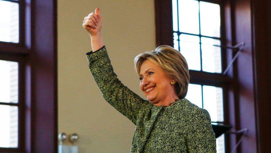 La candidate démocrate à la Maison Blanche Hillary Clinton, lors d'un meeting le 17 avril 2016 à Staten Island, à New York, aux Etats-Unis
