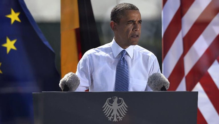 Barack Obama lors de son discours à Berlin le 19 juin 2013