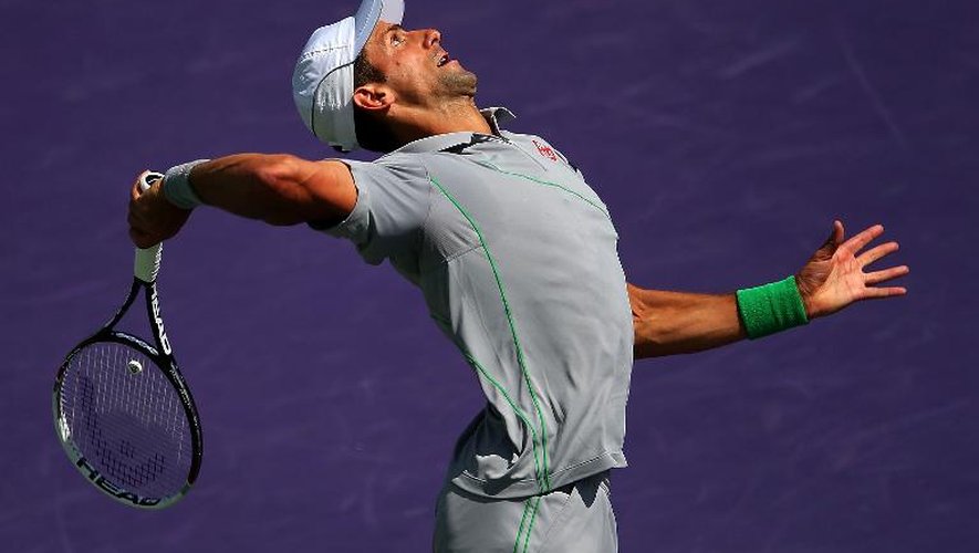 Le Serbe Novak Djokovic en finale du tournoi de Miami le 30 mars 2014 à Key Biscayne