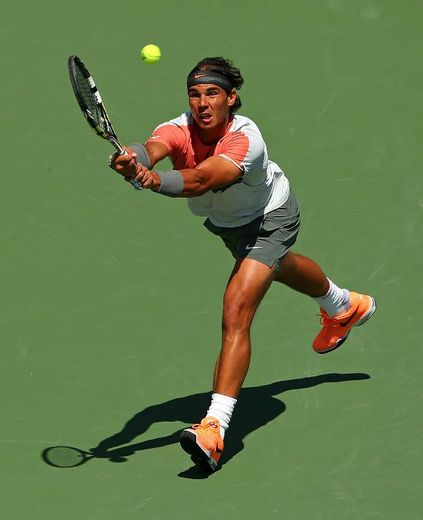 L'Espagnol Rafael Nadal en finale du tournoi de Miami le 30 mars 2014 à Key Biscayne