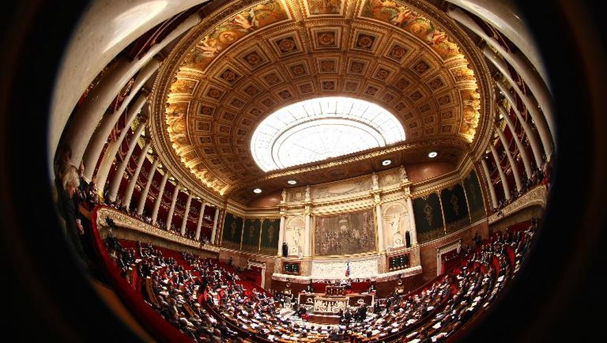 Une vue de l'hémicycle de l'Assemblée nationale à Paris