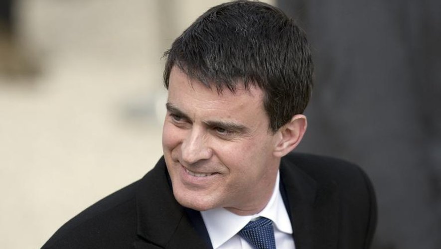 Le ministre de l'Intérieur Manuel Valls à l'Elysée à Paris le 26 mars 2014
