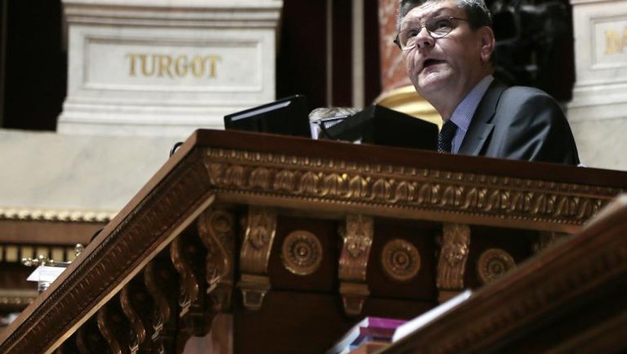 Jean-Patrick Courtois, à l'époque vice-président du Sénat, conduit un débat sur les retraites, le 28 octobre 2013 à Paris