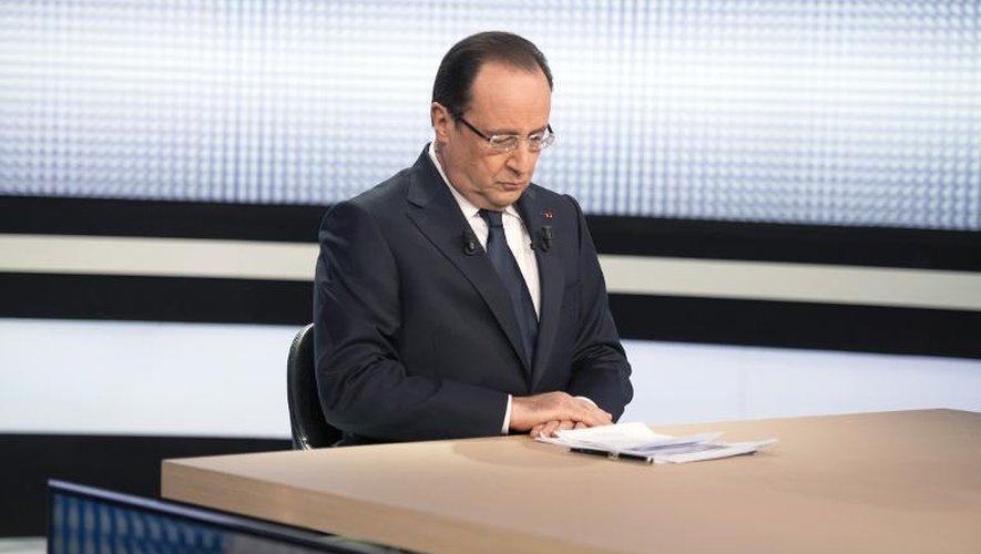 Le président François Hollande sur le plateau de France 2, le 28 mars 2013