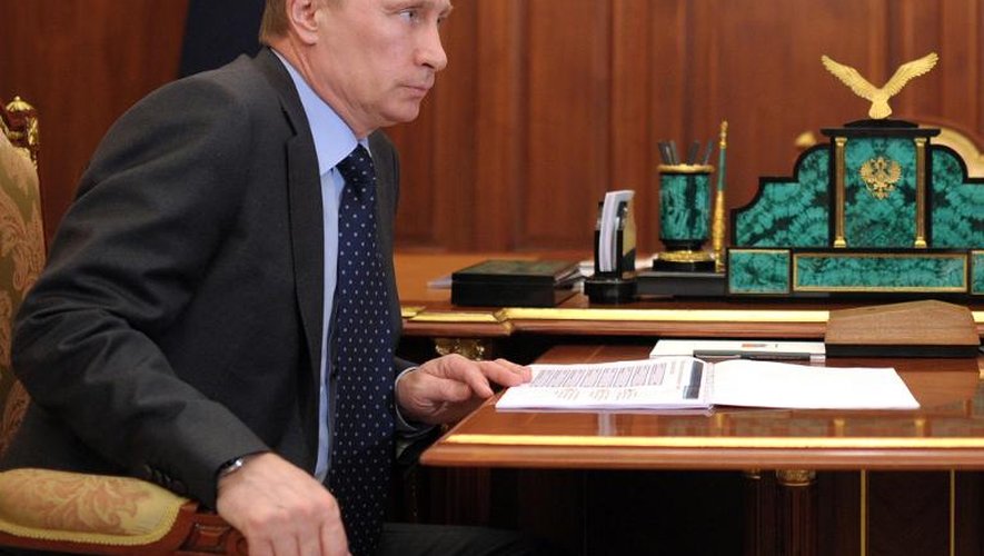Le président russe Vladimir Poutine au Kremlin à Moscou le 31 mars 2014