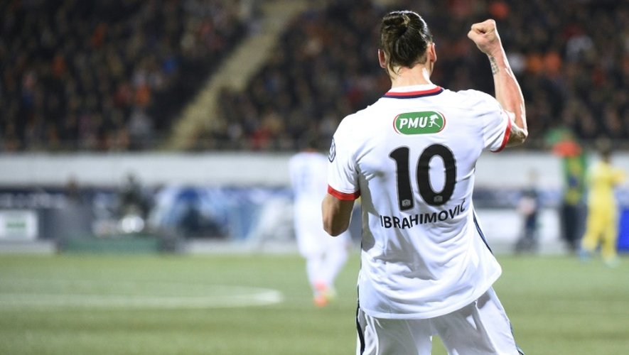 L'attaquant du PSG Zlatan Ibrahimovic auteur du but face à Lorient en demi-finale de la Coupe de France, le 19 avril 2016