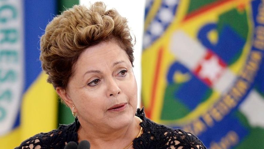 La présidente du Brésil, Dilma Rousseff, à Brasilia le 17 mars 2014