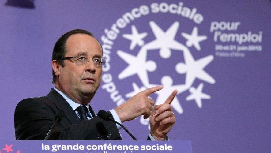 François Hollande, le 20 juin 2013, lors de son discours à l'inauguration de la conférence sociale à Paris