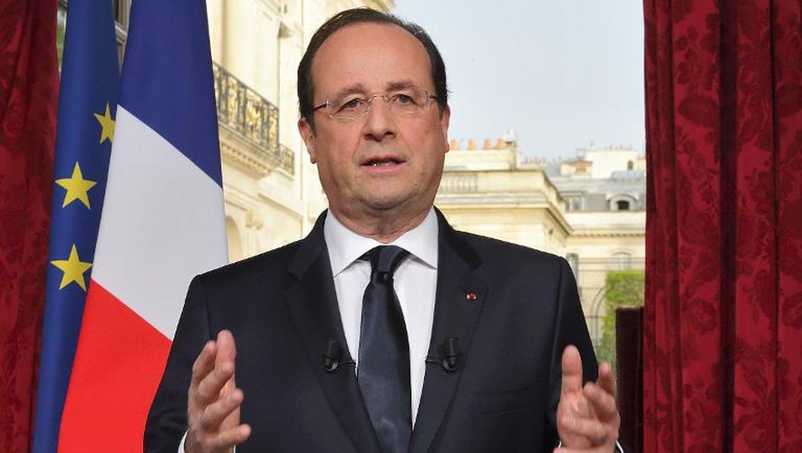 François Hollande le 31 mars 2014 à l'Elysée pour annoncer la nomination de Valls à Matignon