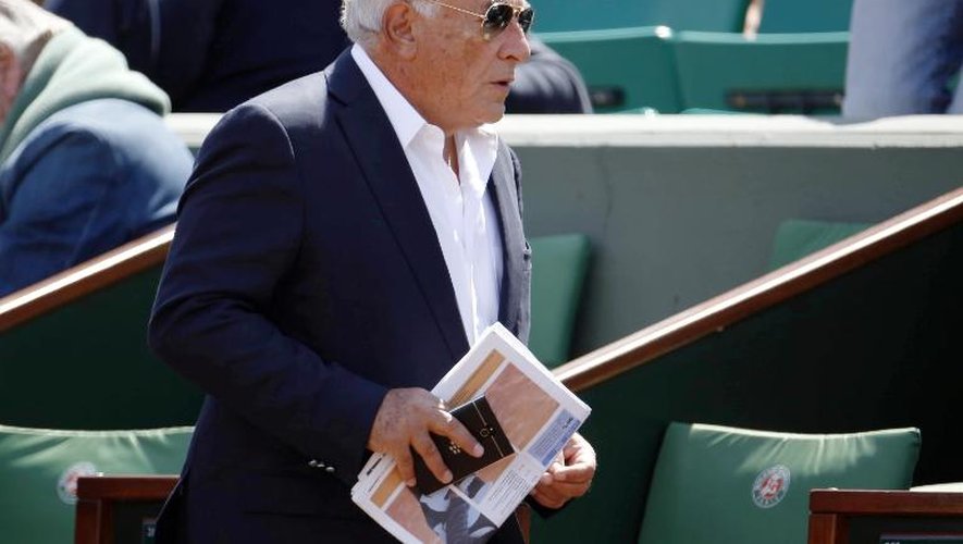 L'ancien patron du FMI Dominique Strauss-Kahn assiste au tournoi de tennis de Roland-Garros, le 30 mai 2015
