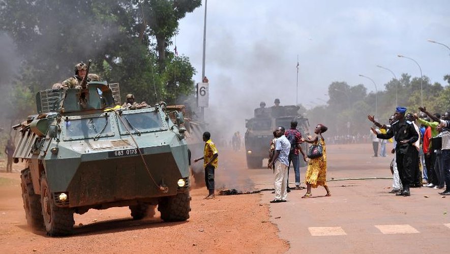 Des soldats français patrouillent à Bangui le 12 mars 2014