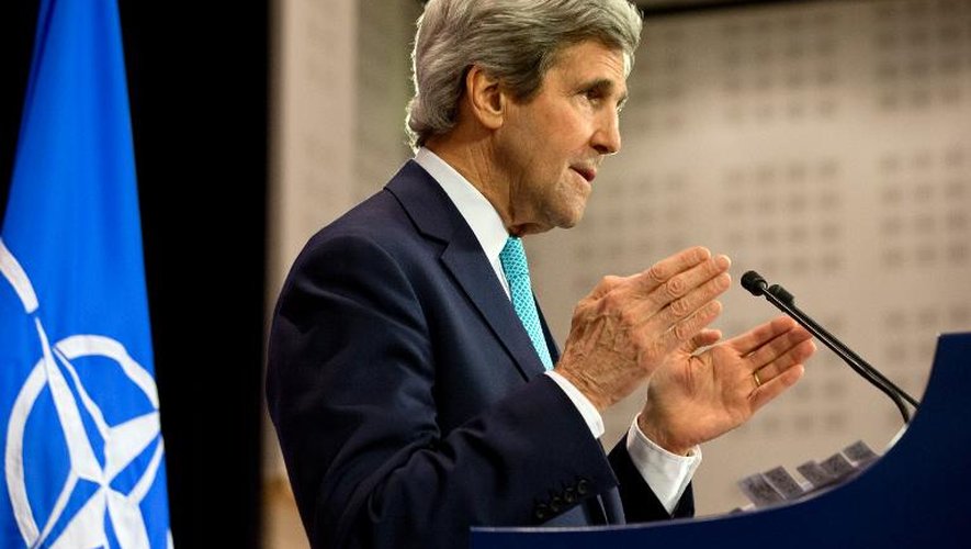 John Kerry au siège de l'Otan à Bruxelles le 1er avril 2014