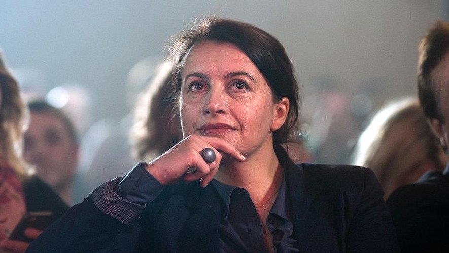 Cécile Duflot lors d'une meeting électoral d'Anne Hidalgo à Paris, le 27 mars 2014