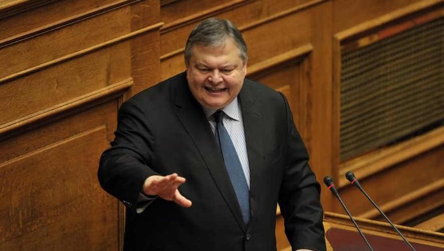 Le patron du Parti socialiste grec, Evangelos Venizelos, parle au Parlement, le 11 novembre 2012 à Athènes