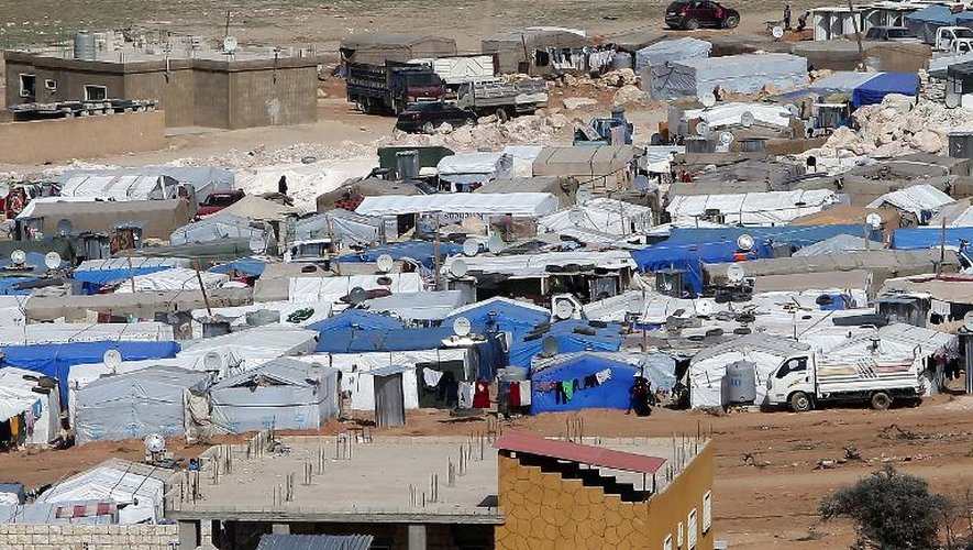Les tentes d'un camp de réfugiés syriens dans la ville d'Aarsal, au nord du Liban, le 28 mars 2014