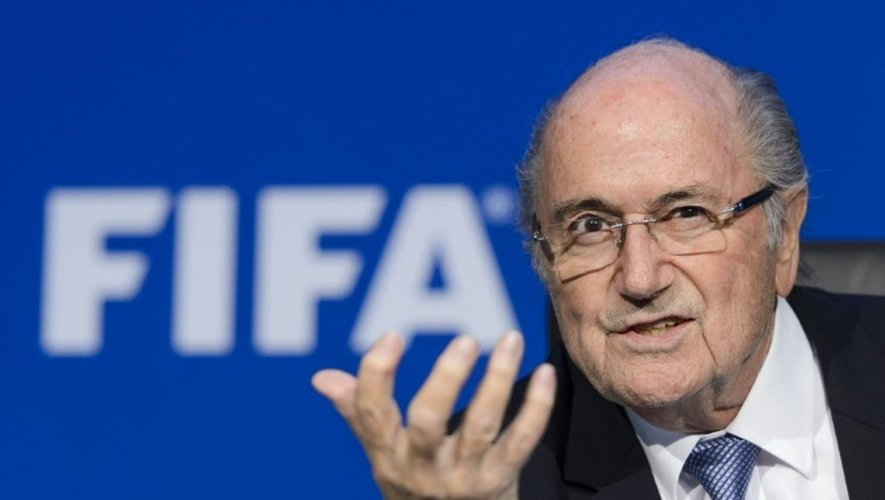 Sepp Blatter, alors président de la Fifa, en conférence de presse au siège de l'instance internationale à Zurich, le 20 juillet 2015