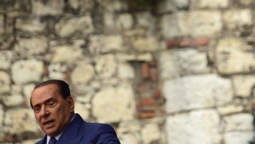 L'ancien chef du gouvernement italien Silvio Berlusconi, le 11 mai 2013 à Brescia