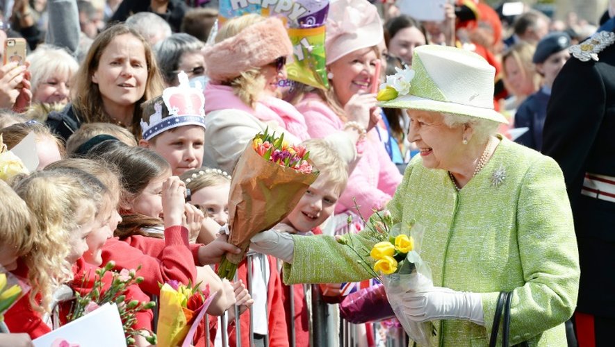 La reine Elizabeth II lors des festivités pour ses 90 ans le 21 avril 2016 à Windsor