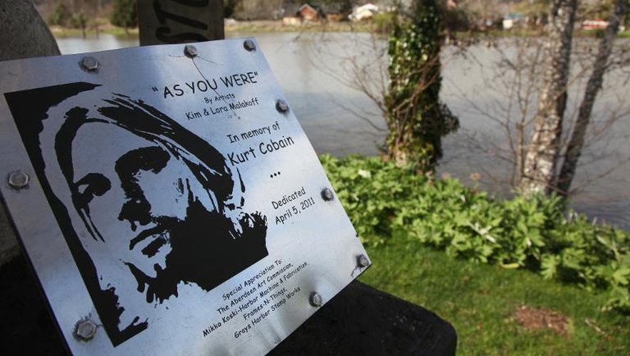 Le parc dédié au chanteur grunge Curt Cobain à Aberdeen, dans l'Etat de Washington (USA), près de la maison où le leader du groupe Nirvana s'est suicidé le 5 avril 1994. Photographie du 1er avril 2014.