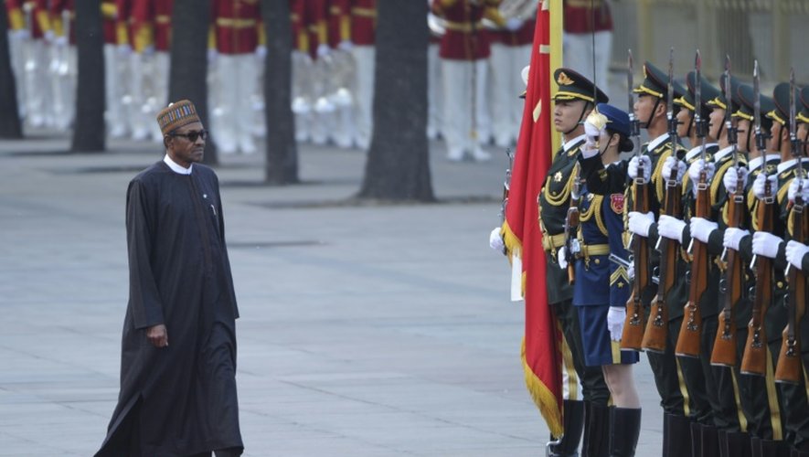 Le président nigérian Muhammadu Buhari en visite à Pékin, le 12 avril 2016