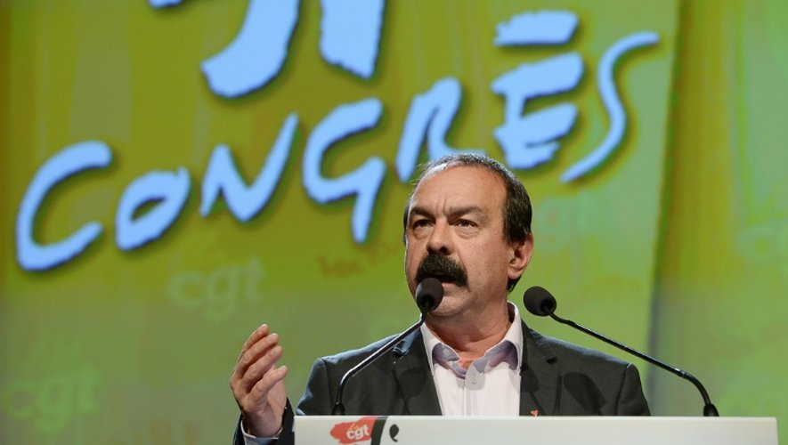 Philippe Martinez lors du discours de clôture du congrès de la CGT le 22 avril 2016 à Marseil