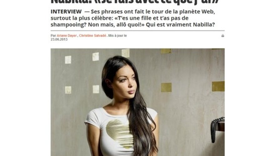 Nabilla en Interview pour Le Matin