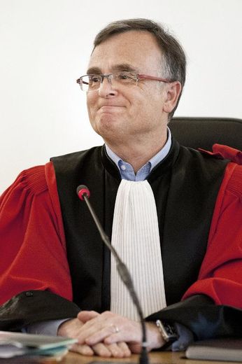 Le président de la cour Philippe Dary, avant l'ouverture du procès Agnelet, le 17 mars 2014 à Rennes