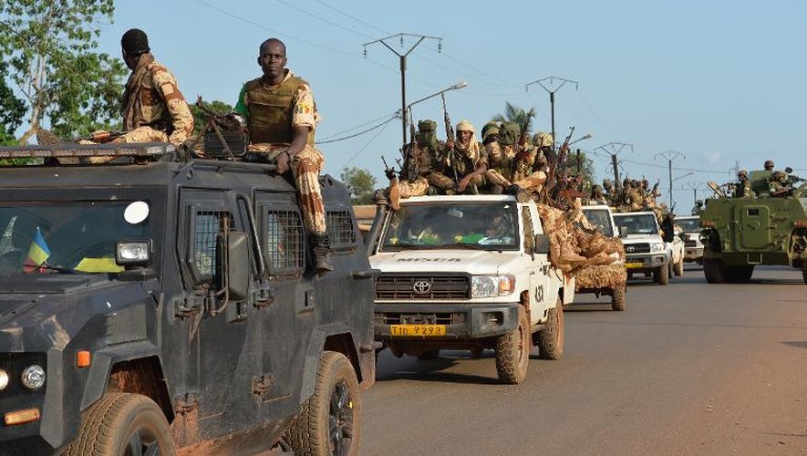 Un convoi de soldats tchadiens quitte Bangui, le 4 avril 2014