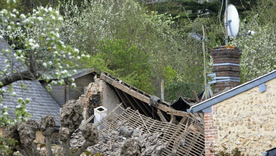 La maison où a eu lieu l'explosion à Nonancourt, dans l'Eure, le 23 avril 2016