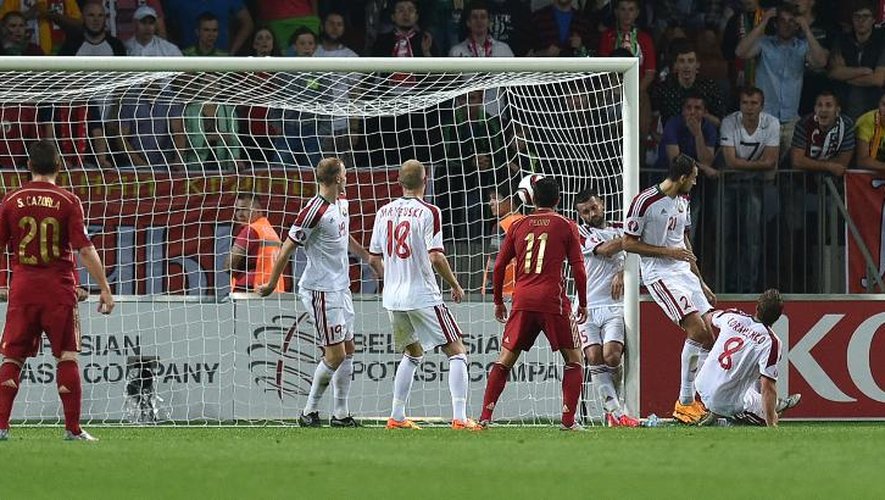 Le but de David Silva pour l'Espagne face au Bélarus, à Borisov le 14 juin 2015