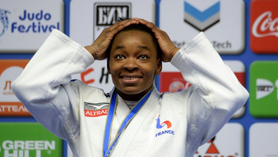 Audrey Tcheuméo sacrée championne d'Europe en moins de 78 kg, le 23 avril 2016 à Kazan