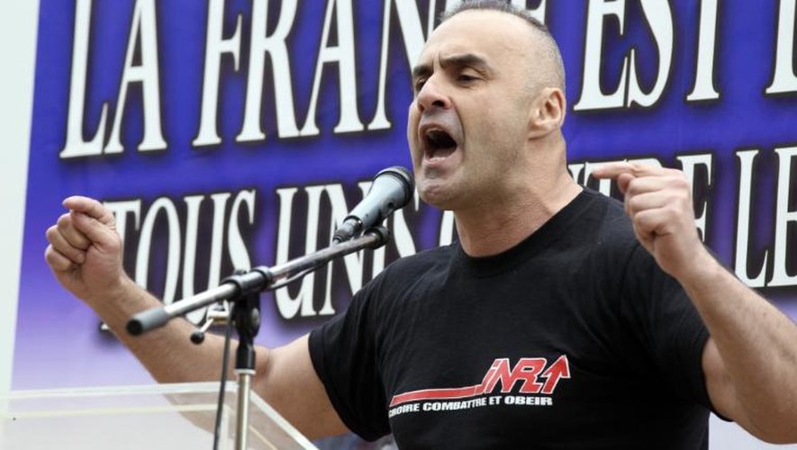 Serge Ayoub, alias "Batskin", leader Jeunesses nationalistes révolutionnaires (JNR), le 8 mai 2011 à Paris