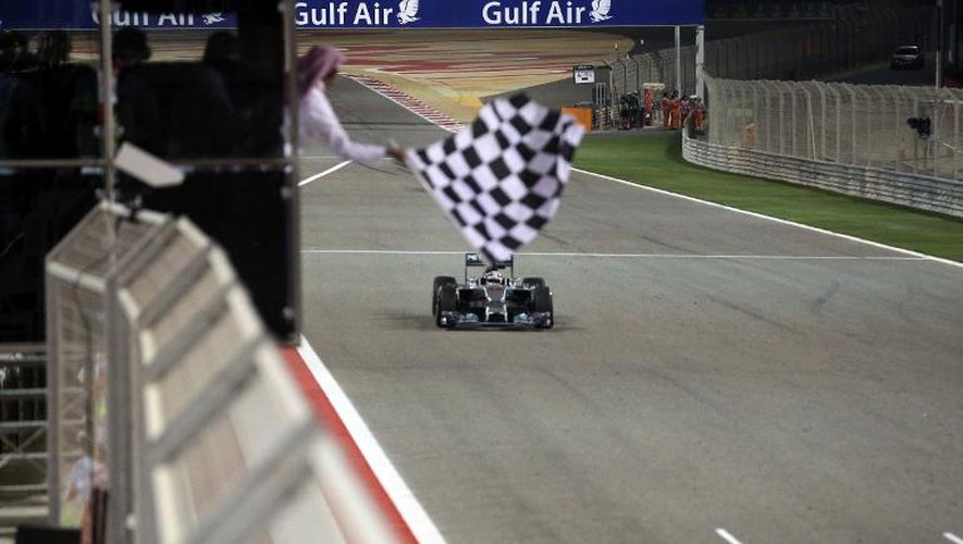 Le Britannique Lewis Hamilton (Mercedes) vainqueur du Grand Prix de Bahreïn de Formule 1 le 6 avril 2014 à Manama