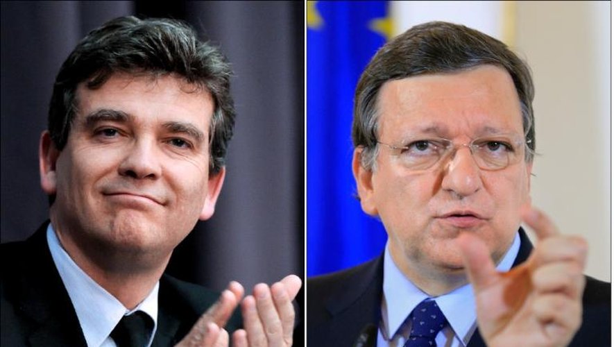 Montage d'une photo du ministre du Redressement productif, Arnaud Montebourg et du président de la Commission européenne José Manuel Barroso