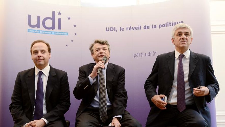Jean-Christophe Lagarde, Jean-Louis Borloo et Hervé Morin le 6 mai 2013 à Paris