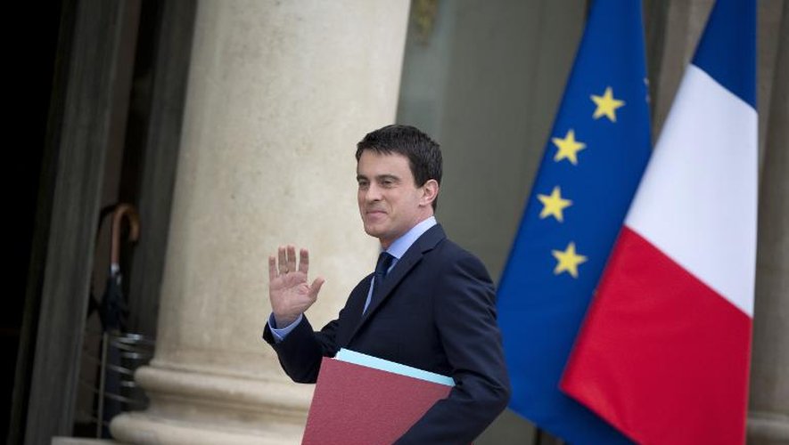 Manuel Valls à son arrivée le 4 avril 2014 à l'Elysée à Paris
