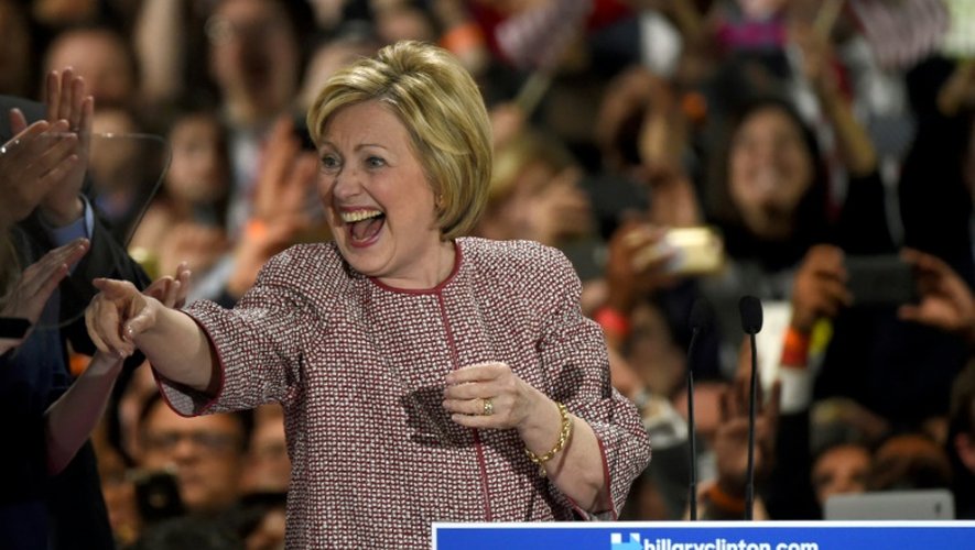 La candidate à la primaire démocrate Hillary Clinton le 19 avril 2016 à New York